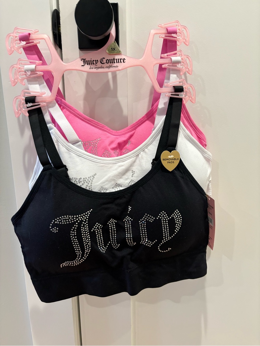 New Juicy couture rhinestone logo bras size 1X